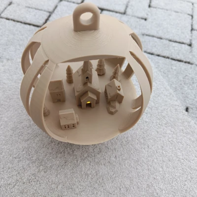 Bóng đèn Giáng sinh với Làng mùa đông & Nhà thờ