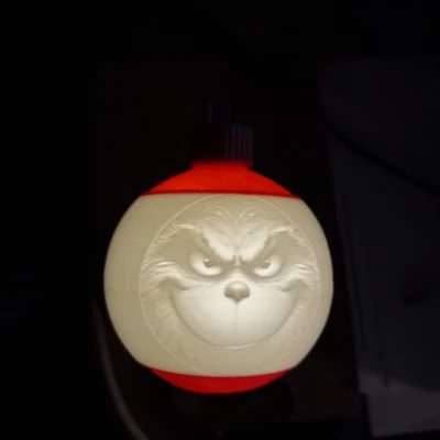 Trang Trí Giáng Sinh Grinch Lithophane Hình Quả Cầu