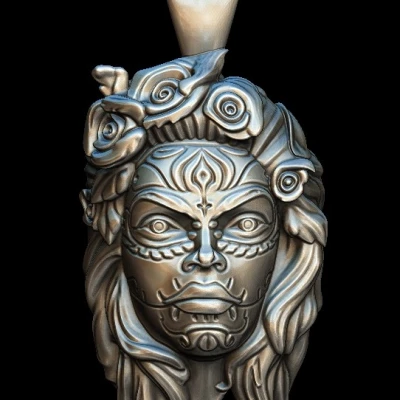 Mô Hình OBJ 3D Miễn Phí - Cô Gái Đầu Lâu Đường Catrina