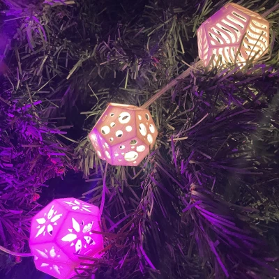 Đồ Trang Trí Đèn Mùa Đông Hình Khối Mười Hai Mặt