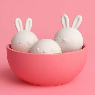 Thỏ Ngọc Đáng Yêu Trong Tô