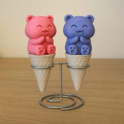 Ly Kem Gấu (Bộ 2 cái) (Nhiều màu)