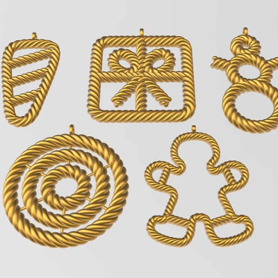 Bộ Sưu Tập Trang Trí Giáng Sinh Hình Dây Thừng 2