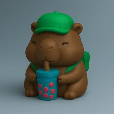Mô hình Capybara Nhâm Nhi Trà Sữa