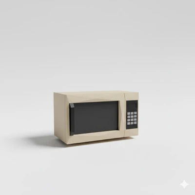 Mô Hình 3D Lò Vi Sóng Phong Cách Low Poly