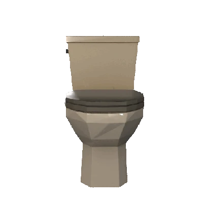 Mô Hình Bồn Cầu Nhà Tắm Kiểu Low Poly 3D