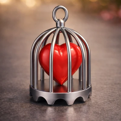 Lồng chim in 3D với trái tim – Duyên dáng trang trí