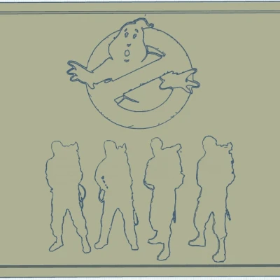 Tấm Biển Treo Tường Ghostbusters – Logo & Hình Bóng Đội
