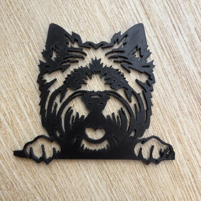 Trang Trí Tường West Highland Terrier / Westie Đặt Đứng 2D