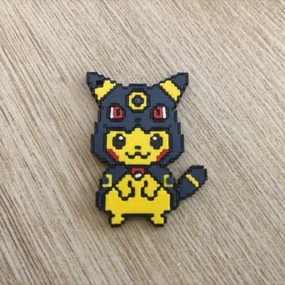 Móc Khóa Pikachu 8-bit Đội Mũ Umbreon Lắp Ghép
