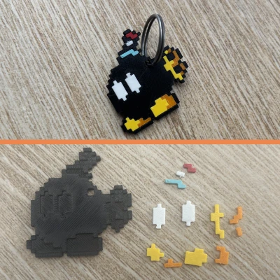 Móc Khóa Bom Mario 8-bit Nhiều Bộ Phận