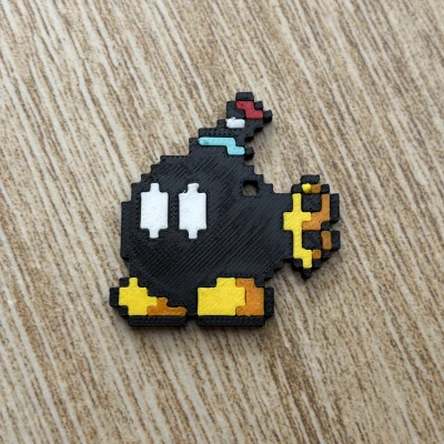 Móc Khóa Bom Mario 8-bit Nhiều Bộ Phận