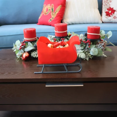 Đĩa Kẹo Xe Trượt Tuyết Ông Già Noel