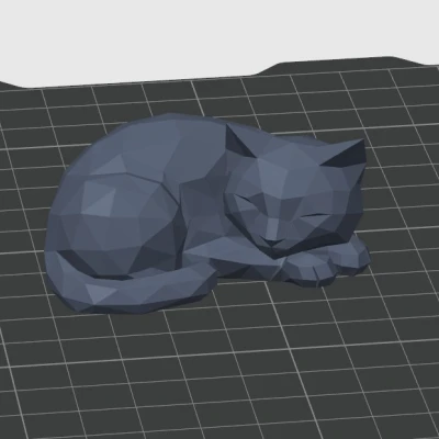 Chú Mèo Low-poly Đang Ngủ