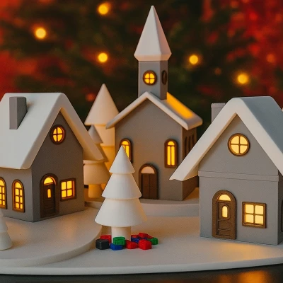 Làng Giáng sinh với Đèn Trà hoặc Đèn LED