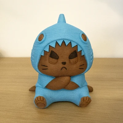 Mèo Cau Có Mặc Đồ Cá Mập (Đa Sắc)