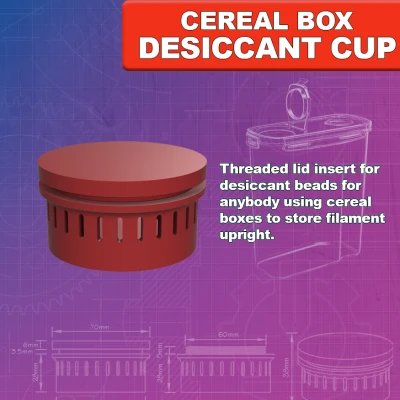 Nắp Hộp Đựng Filament: Hộp Ngũ Cốc Giữ Hạt Hút Ẩm