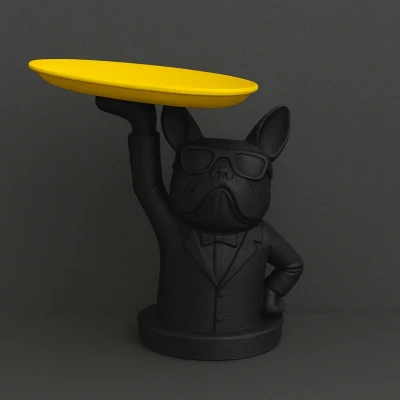 Chú Chó Bulldog Quản Gia Cầm Đĩa (Đa Sắc)