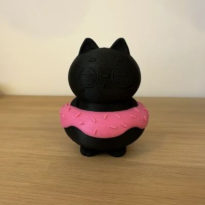 Mèo Ú Nu Trong Bánh Donut (Nhiều Màu)