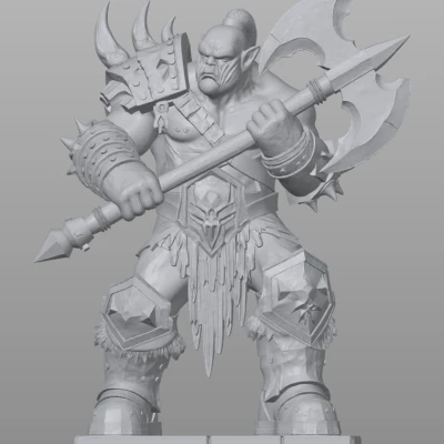 Tượng Ogre Cầm Rìu Hai Tay