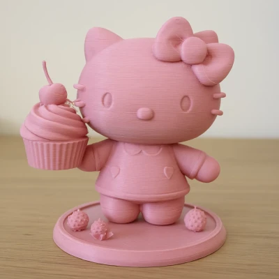 Hello Kitty Cầm Bánh Cupcake