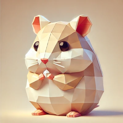 Chuột Hamster Phong Cách Low Poly