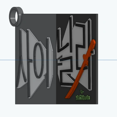 Móc Khóa Tên Theo Phong Cách Ninja Hàn Quốc