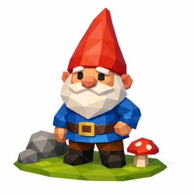 Ngoại Lùn Vườn Phong Cách Low Poly