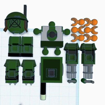 Mô Hình Nhân Vật Robot Lính (CrankDroid) Droid Lính Articulated (Die of Death OC Roblox)