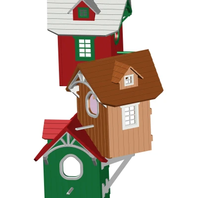 Nhà chim 3 tầng có tay treo 2.0