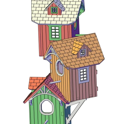 Nhà chim 3 tầng có tay treo 2.0