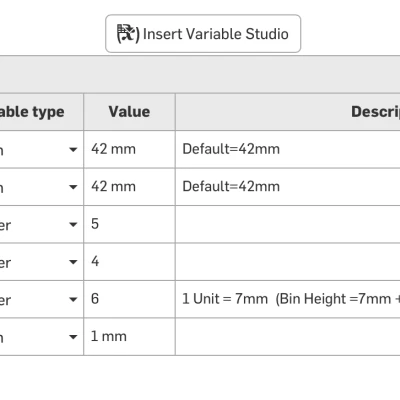 Khay Gridfinity Kích Thước Tùy Chỉnh (OnShape)