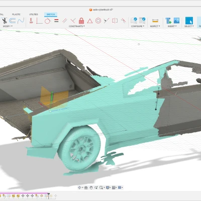 Xe Rác Crash Derby Cybertruck - Hộp Đựng Gridfinity Tỷ Lệ 1:6-7'