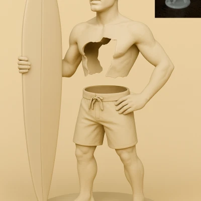 Tượng Người Lướt Ván (Lấy Cảm Hứng Từ Bruno Catalano)