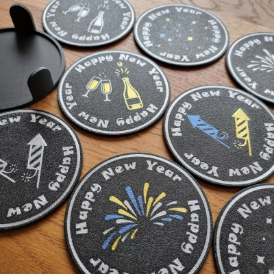 Bộ Ly Tách Đón Năm Mới + Đế Đựng