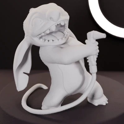 Stitch với Ống Nước Vườn – Tượng Trang Trí Đầy Năng Động