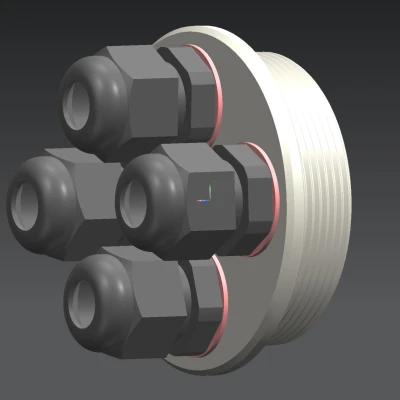 Bộ chuyển đổi bịt đầu PG42 sang 4 đầu nối cáp PG9