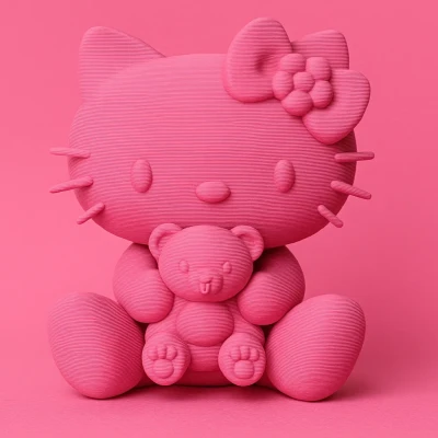 Hello Kitty ôm gấu bông