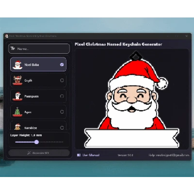 Bộ Tạo Móc Khóa Tên Giáng Sinh Kiểu Pixel