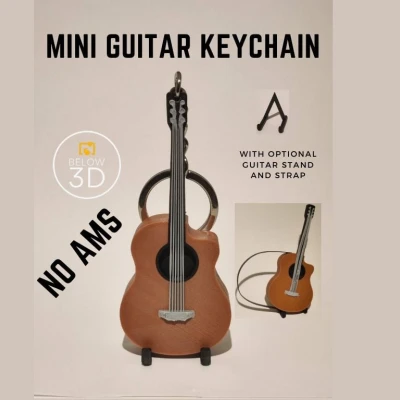 Móc Khóa Mini Guitar (Không Dùng AMS)