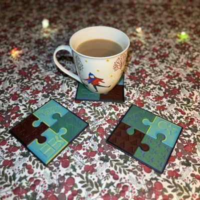 Đế Lót Ly Giáng Sinh Kiểu Xếp Hình