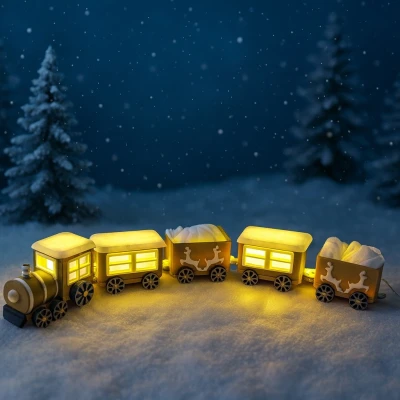 WinterExpress - Đoàn Tàu Giáng Sinh Trang Trí Có Đèn Tự Thiết Kế