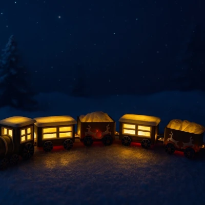 WinterExpress - Đoàn Tàu Giáng Sinh Trang Trí Có Đèn Tự Thiết Kế