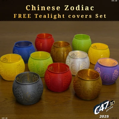 Ốp Đèn Trà Nến 12 Con Giáp