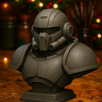 Tượng Bán Thân Người Lính Bọc Thép Phong Cách Khoa Học Viễn Tưởng