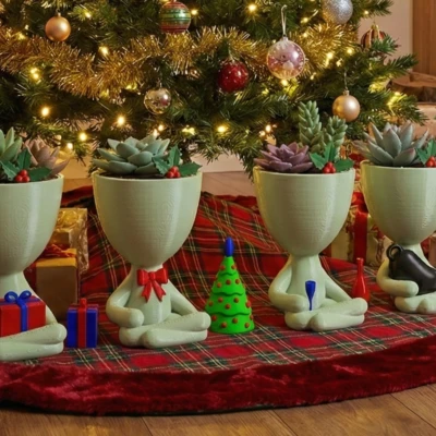 Bộ Chậu Giáng Sinh Trang Trí - Chậu Robert
