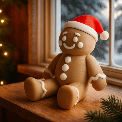 Người Gừng Dễ Thương Đội Mũ Ông Già Noel