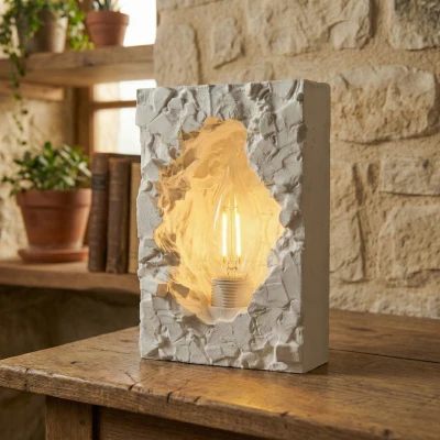 The Cavern Monolith: Đèn Đá Sơn Mặt Brutalist