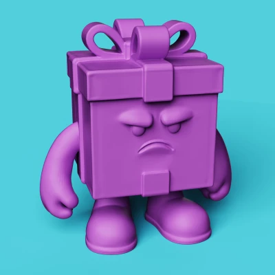 Quái Vật Hộp Quà Giận Dữ | Mô Hình 3D Dễ Thương