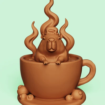 Capybara Tắm Cà Phê Dễ Thương | Đồ Chơi Bàn Kawaii